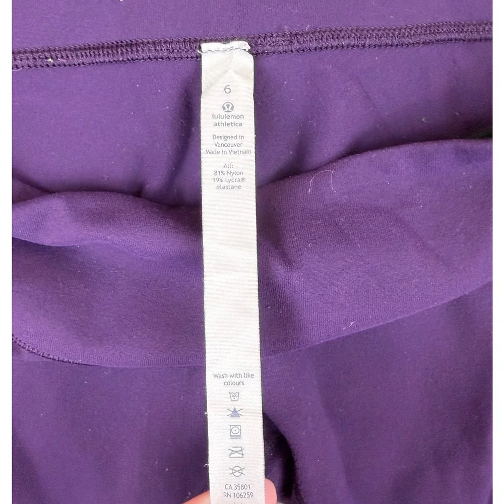 Lululemon Wunder‎ Under Crop Purple Yoga Leggings Size 6